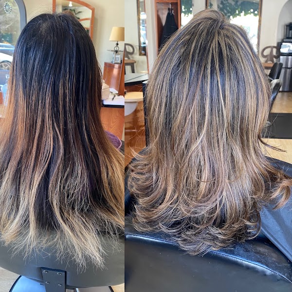 Balayage and highlights result